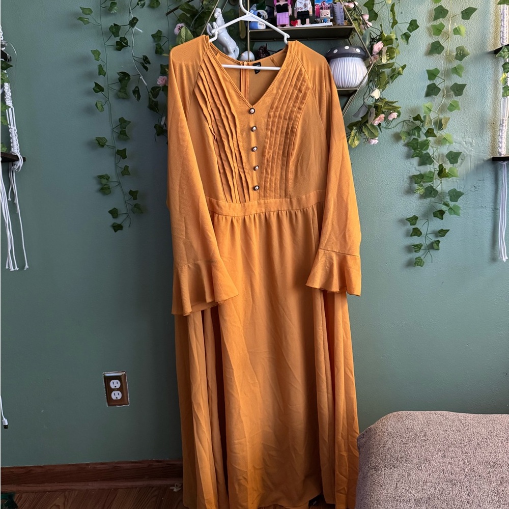 Maternity Elegant Mustard Yellow Dress